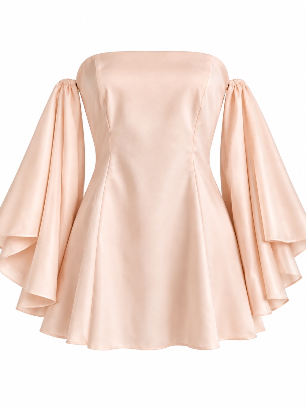 Do+Be Blush Strapless Top with Bell Sleeves NWT Large
